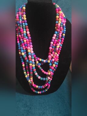 Sassy Jones Makemba Colorful Multi-Strand Beaded Necklace